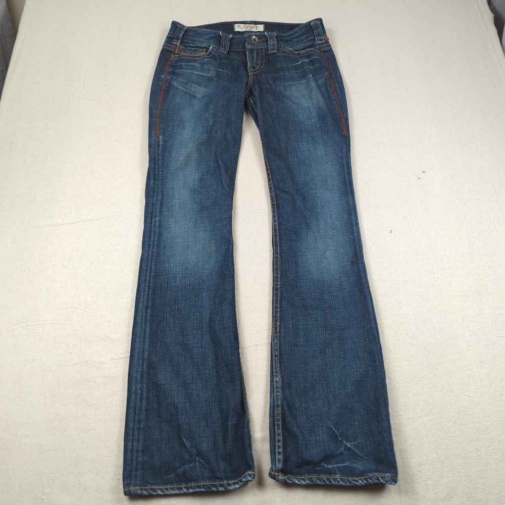 1921 Jeans Womens 28 Blue Surplus Flare Distressed Faded Boho